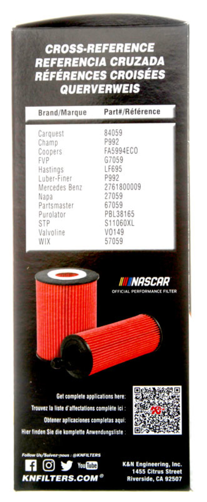 Mercedes-Benz C43 AMG Oil Filter - K&N Engineering - Cartridge - 2020